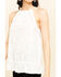 Rock & Roll Denim Women's Ivory Floral Embroidered Halter Top, Ivory, hi-res
