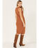 Image #4 - Cleo + Wolf Women's Ribbed Tank Midi Dress, Brown, hi-res