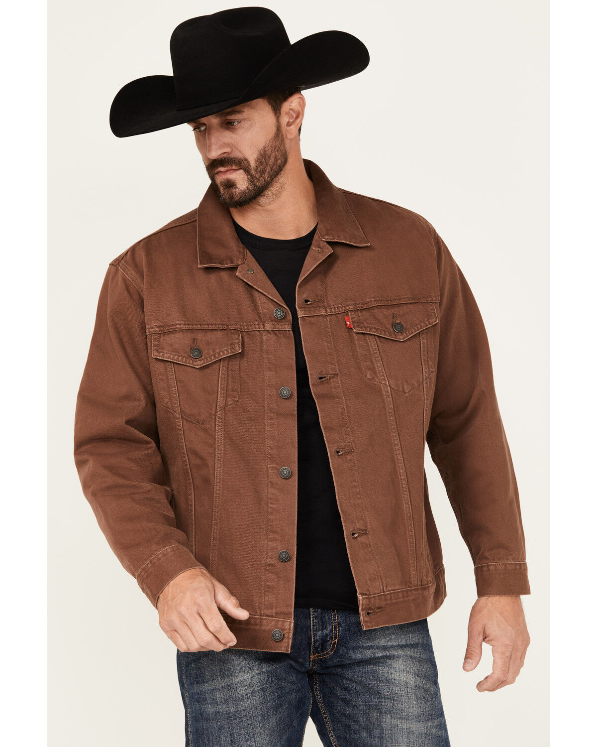 Image #1 - Levi's Men's Relaxed Fit Trucker Jacket, Medium Brown, hi-res