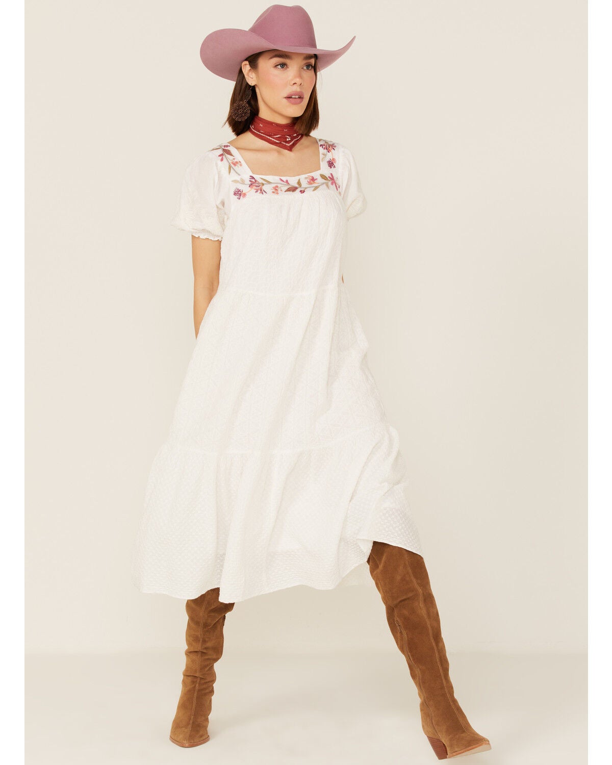 Johnny Was Women's Viviana Embroidered Midi Dress, White, hi-res