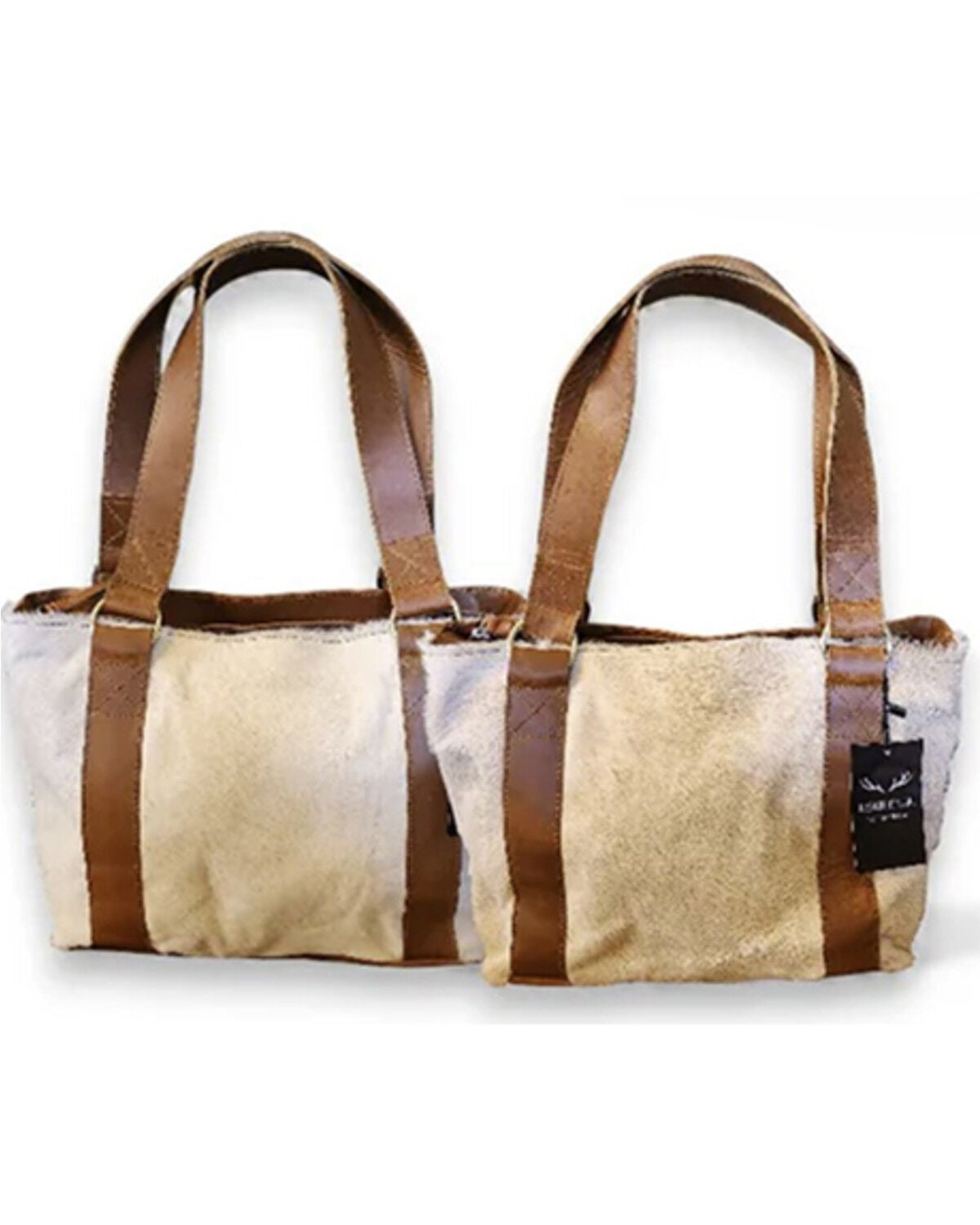 Image #1 - Ranch Junkie Women's Highlands Cowhide Tote Bag, Cream, hi-res