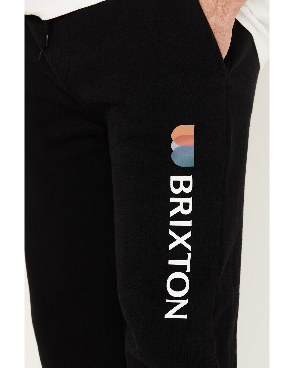 Image #2 - Brixton Men's Alton Line Fleece Jogger, Black, hi-res