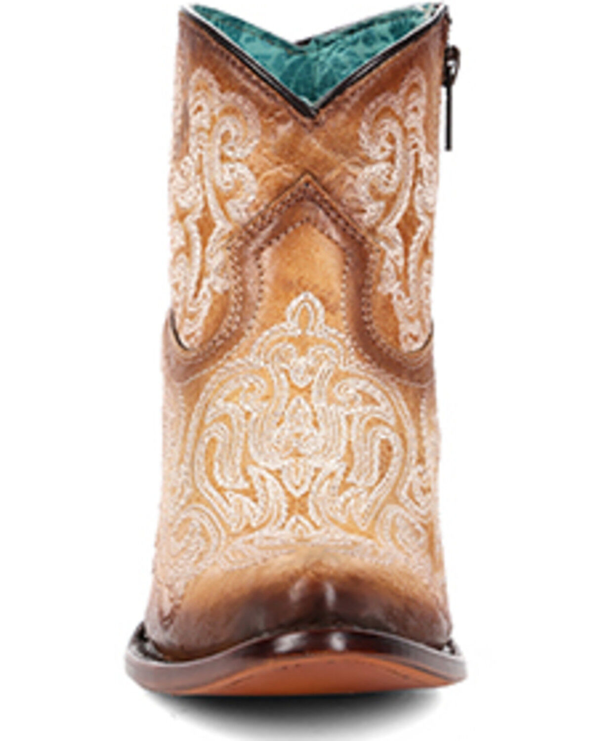 Image #3 - Corral Women's Glow in the Dark Embroidered Western Booties - Round Toe, Tan, hi-res