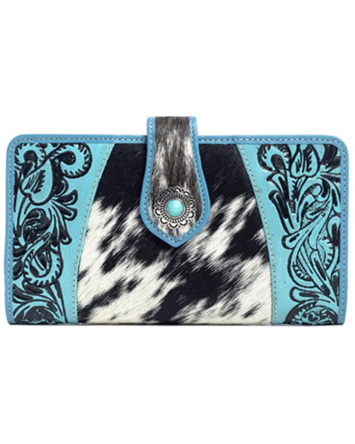 Myra Bag Women's Las Mijitas Tooled Wallet, Turquoise, hi-res