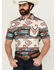 Image #1 - RANK 45® Men's Flash Fire Exploded Southwestern Print Short Sleeve Button-Down Performance Stretch Western Shirt , Ivory, hi-res