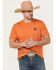 Image #2 - Ariat Men's Barb Shield Short Sleeve Graphic T-Shirt, Rust Copper, hi-res