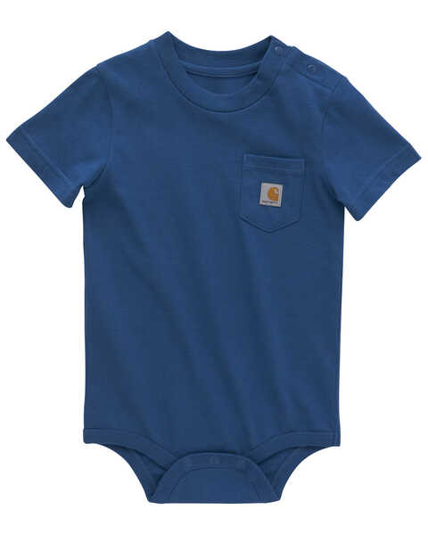 Carhartt Infant Boys' Short Sleeve Pocket Onesie , Blue, hi-res
