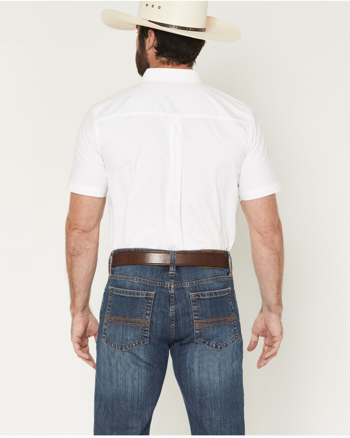 Image #4 - Cody James Men's Basic Solid Short Sleeve Button-Down Stretch Western Shirt - Tall, White, hi-res