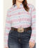 Image #3 - Ariat Women's R.E.A.L Billie Jean Southwestern Print Shirt - Plus, Blue, hi-res