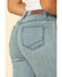 Rock & Roll Denim Women's Button Bandana Hem Trousers, Blue, hi-res