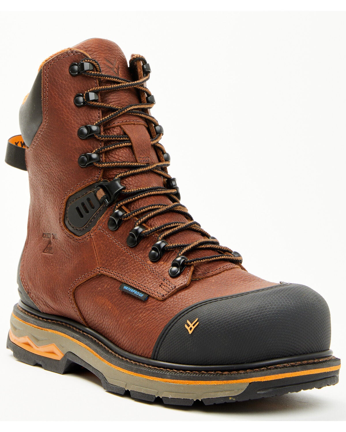 Image #1 - Hawx Men's 8" Enduro Heavy Industrial Lace-Up Waterproof Work Boots - Composite Toe, Dark Brown, hi-res