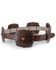 Image #1 - Angel Ranch Women's Brown Scalloped Concho Leather Belt , Brown, hi-res