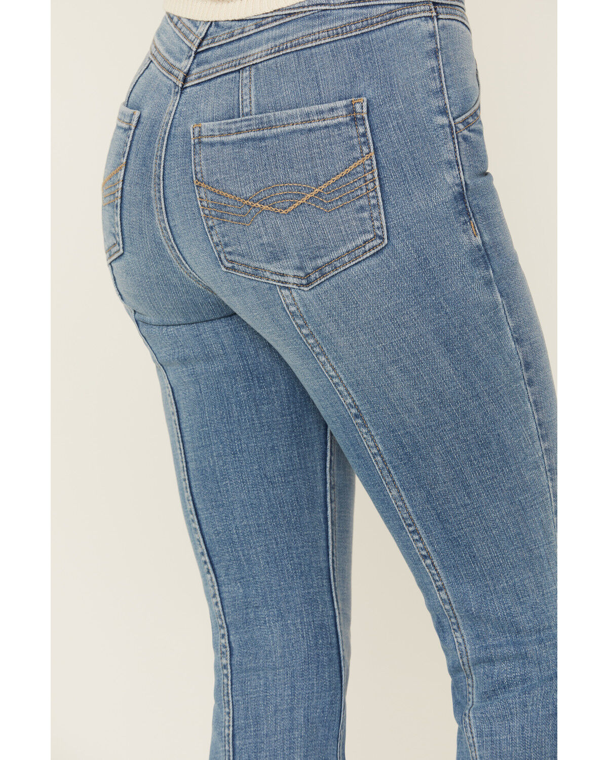 Image #5 - Idyllwind Women's Medium Wash Outlaw High Rise Super Flare Stretch Denim Jeans, Medium Wash, hi-res