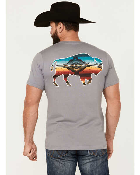 Pendleton Men's Saltillo Sunset Bison Short Sleeve Graphic T-Shirt , Grey, hi-res