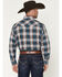 Image #4 - Ely Walker Men's Plaid Print Long Sleeve Pearl Snap Western Shirt, Dark Teal, hi-res