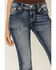 Image #4 - Miss Me Women's Dark Wash Embellished Flap Pocket Mid Rise Bootcut Stretch Denim Jeans, , hi-res