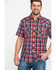 Wrangler Retro Men's Premium Plaid Print Short Sleeve Western Shirt , Navy, hi-res