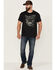 Image #2 - Brothers and Sons Men's Heathered White Sands Skull Graphic Short Sleeve T-Shirt , Black, hi-res
