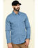 Rock & Roll Denim Men's FR Printed Medallion Twill Long Sleeve Work Shirt , Blue, hi-res