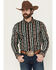 Image #1 - RANK 45® Men's Fargo Southwestern Striped Long Sleeve Button-Down Stretch Western Shirt, Multi, hi-res