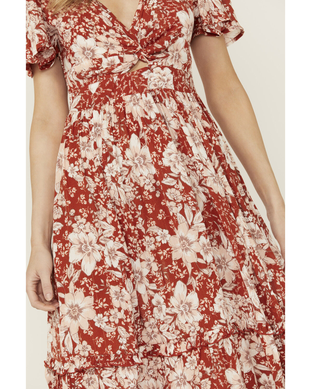 Image #3 - Wild Moss Women's Floral Print Short Sleeve Midi Dress, , hi-res