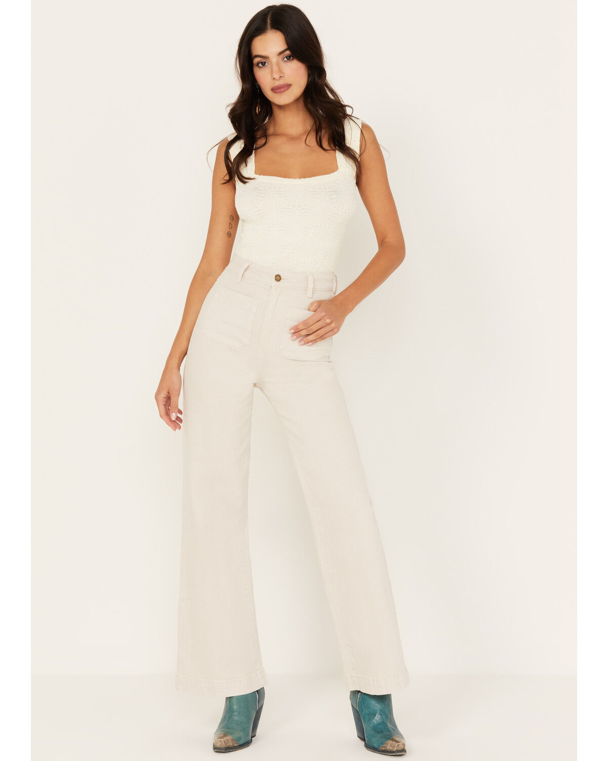 Image #1 - Rolla's Women's High Rise Sailor Jeans, Off White, hi-res