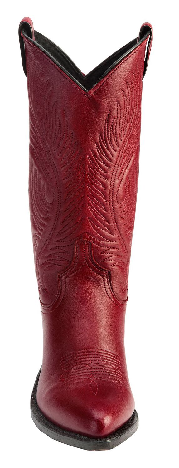 Image #4 - Abilene Women's Cowhide Western Boots - Round Toe, Red, hi-res