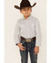 Image #1 - Rodeo Clothing Boys' Dot Geo Print Long Sleeve Pearl Snap Western Shirt , White, hi-res