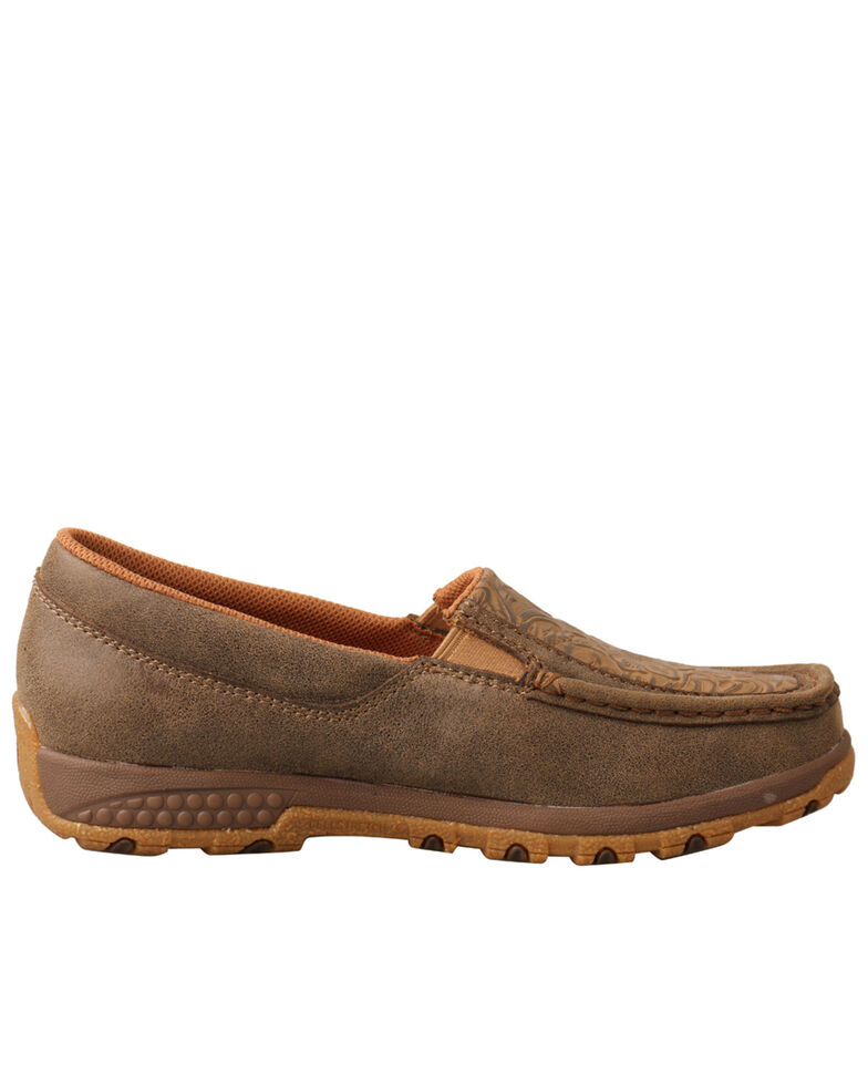 Twisted X Women's Slip-On Driving Shoes - Moc Toe, Brown, hi-res