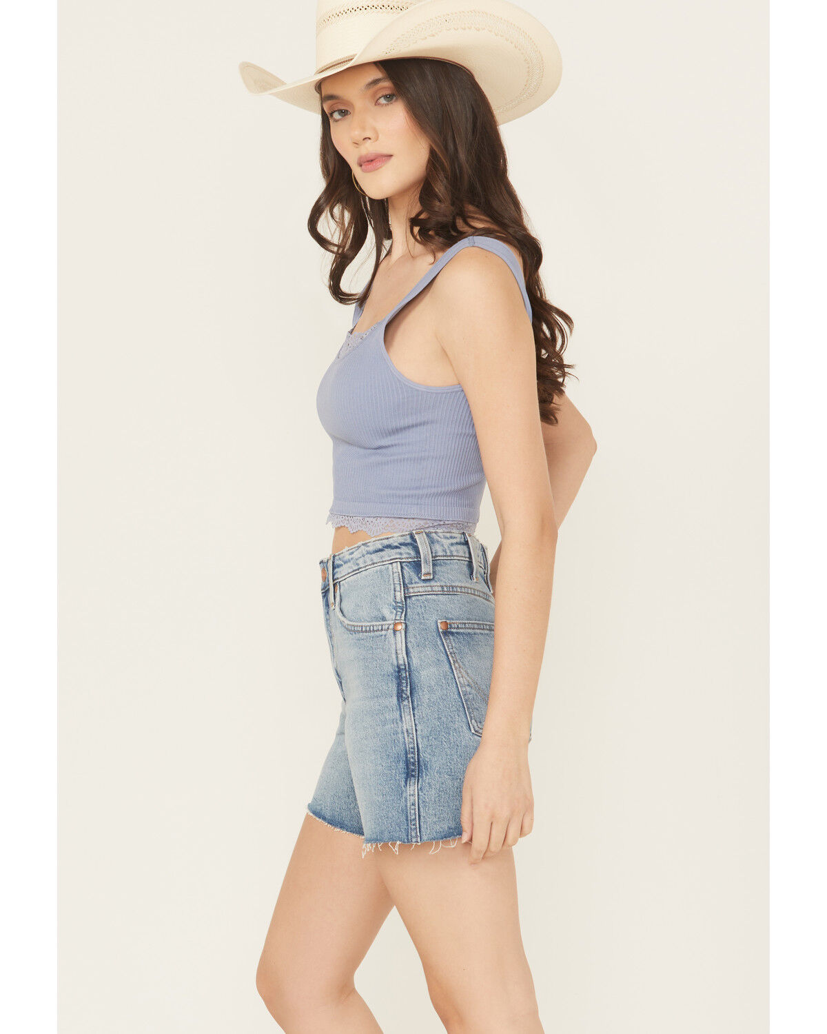 Image #2 - Fornia Women's Lace Trim Bralette, Blue, hi-res