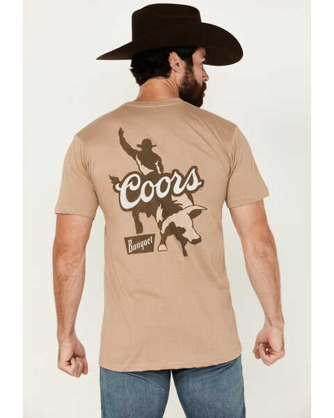 Changes Men's Coors Banquet Bull Rider Short Sleeve Graphic T-Shirt , Sand, hi-res