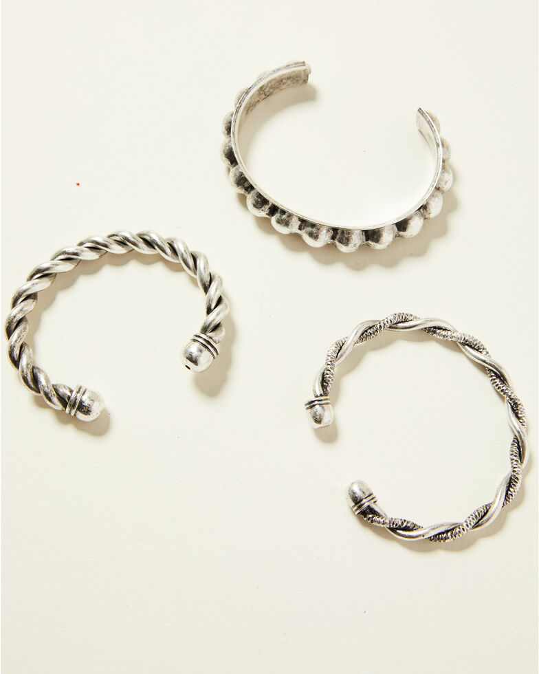 Idyllwind Women's Never Bending Spiraling Cuff Set, Silver, hi-res