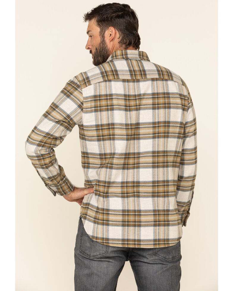 Pendleton Men's Ivory Burnside Large Plaid Long Sleeve Western Flannel Shirt , Ivory, hi-res