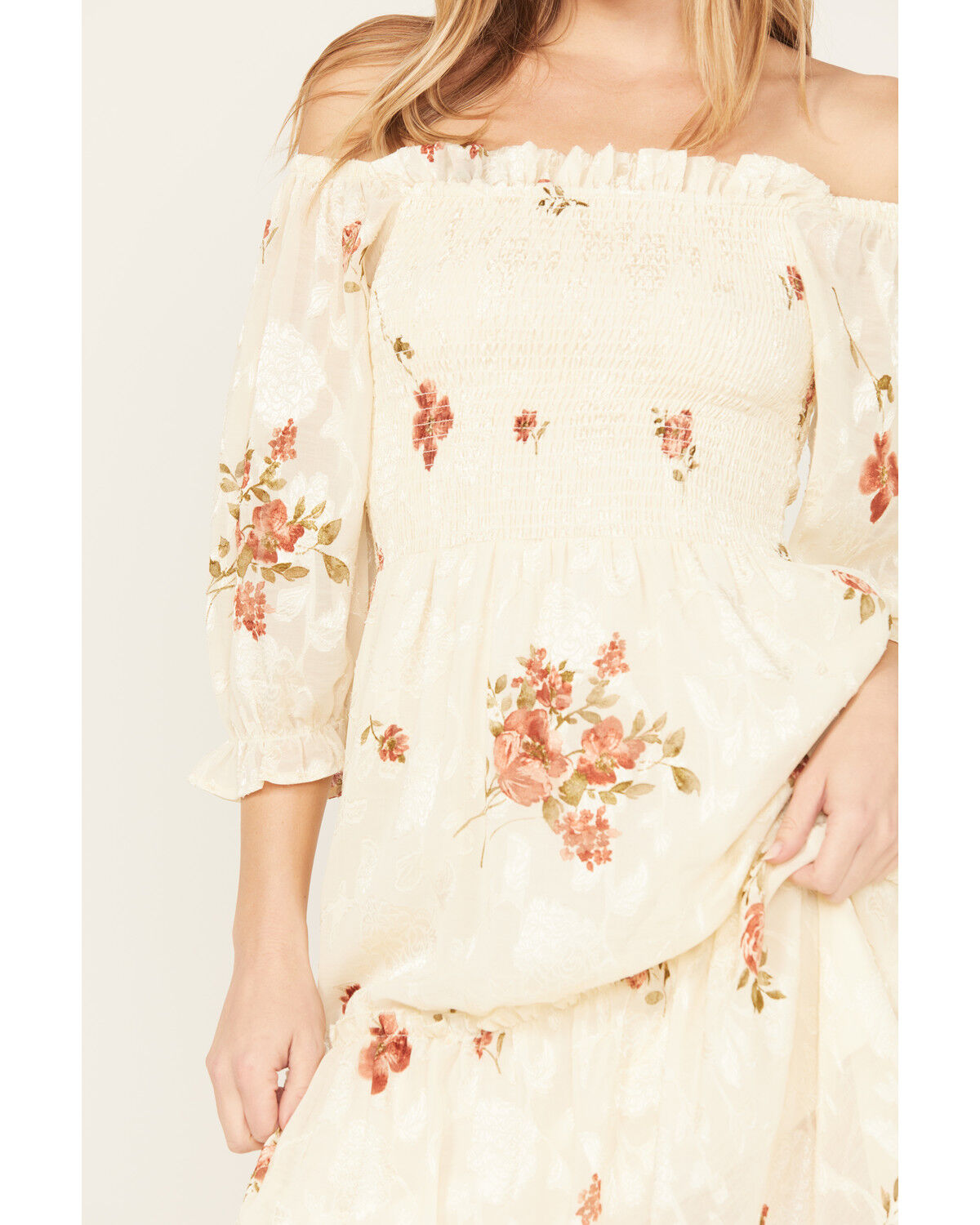 Image #3 - Wild Moss Women's Jacquard Smocked Front Dress, , hi-res