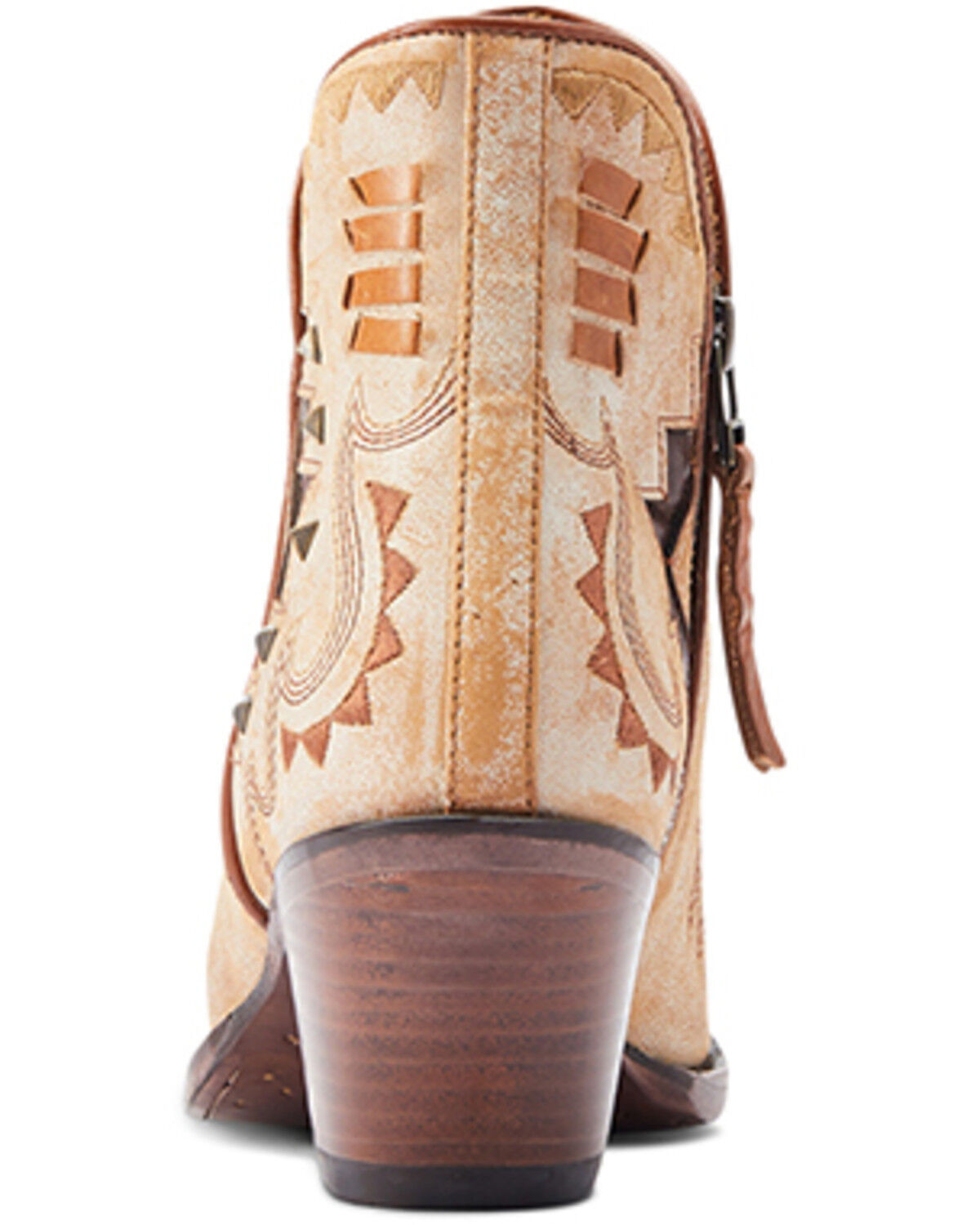 Image #3 - Ariat Women's Mesa Inlay Western Booties - Snip Toe, Beige, hi-res