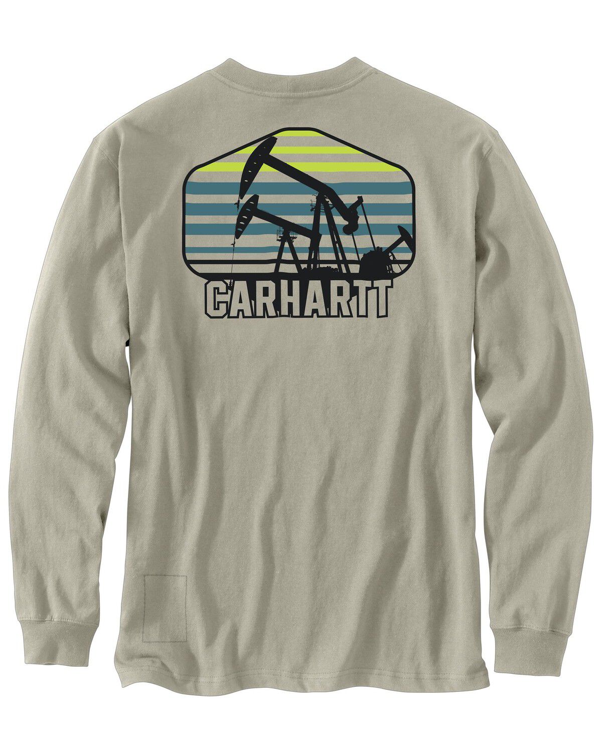 Carhartt Men's FR Force Oil Rig Loose Long Sleeve Work Shirt, Off White, hi-res
