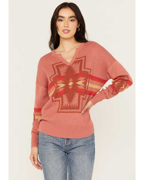 Pendleton Women's Graphic Pullover Sweater , Pink, hi-res