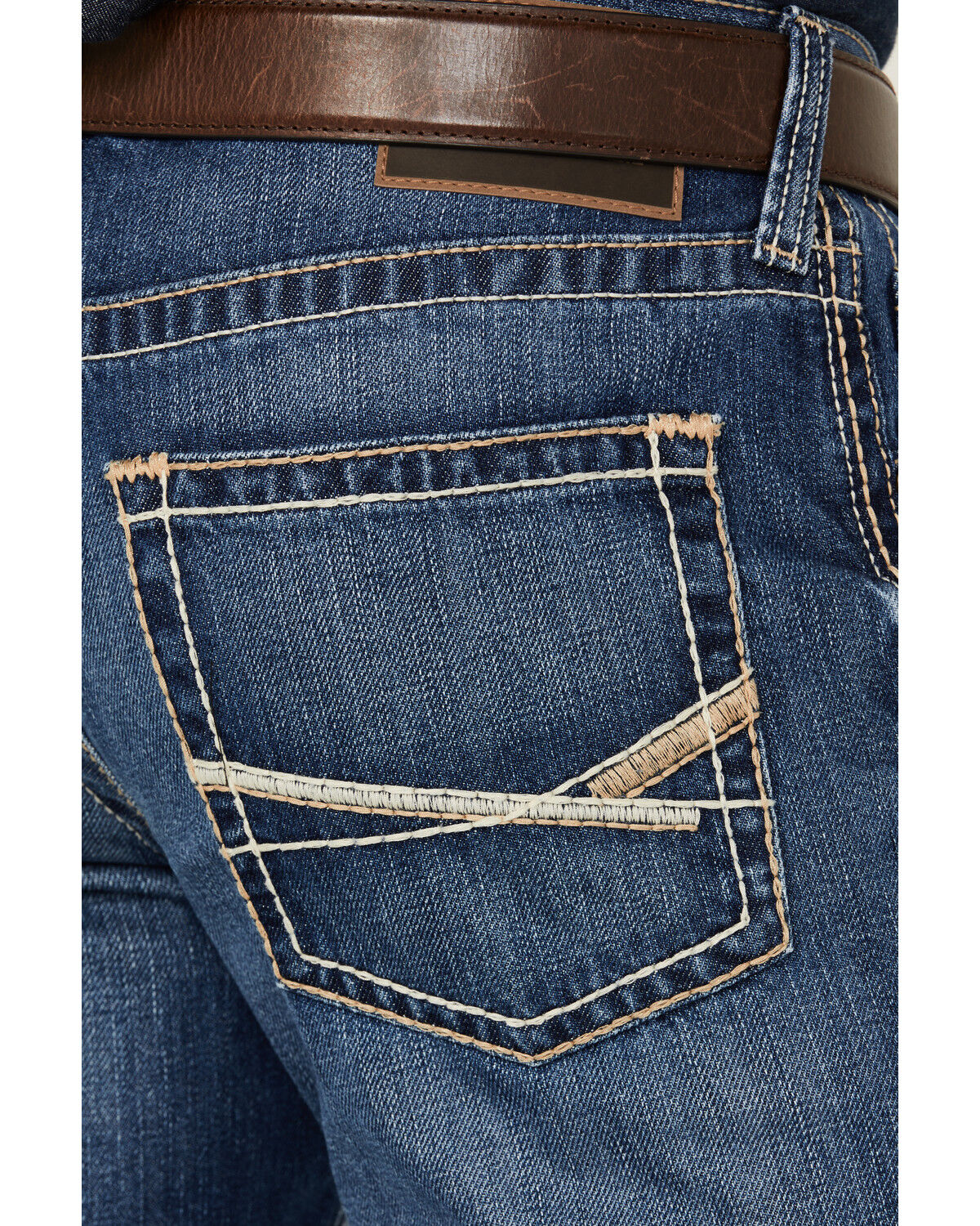 Image #4 - Ariat Men's M5 Medium Wash Pismo Bucklin Straight Denim Jeans, Medium Wash, hi-res