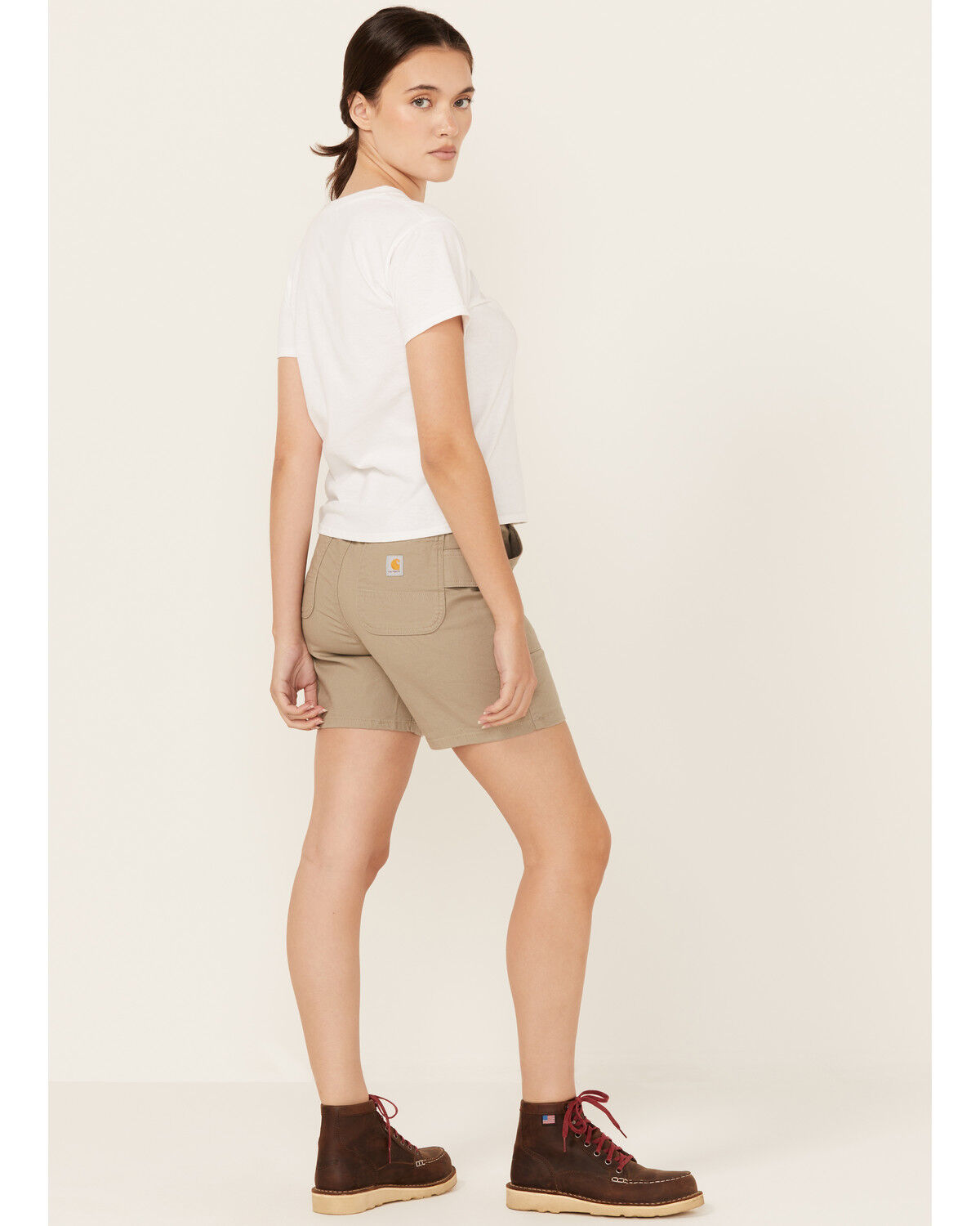 Image #3 - Carhartt Women's Rugged Flex™ Relaxed Fit Canvas Work Shorts, Light Grey, hi-res