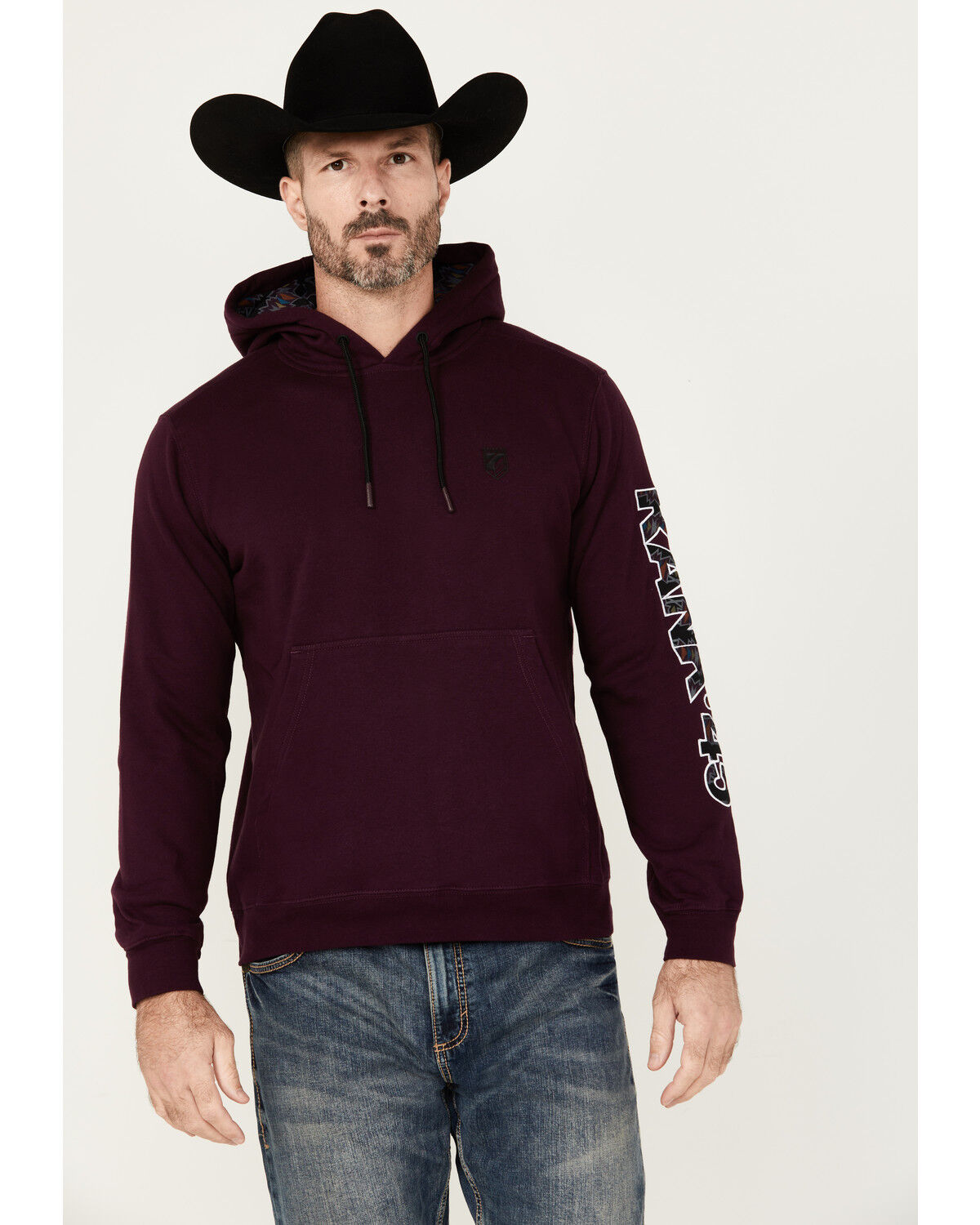 Image #1 - RANK 45® Men's Logo Hooded Sweatshirt, Grape, hi-res