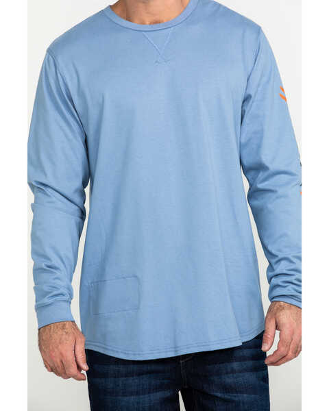 Image #4 - Hawx Men's FR Logo Long Sleeve Work T-Shirt -  Big & Tall , Blue, hi-res