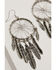 Shyanne Women's Wild Soul Dreamcatcher Fringe Hoop Earrings, Silver, hi-res