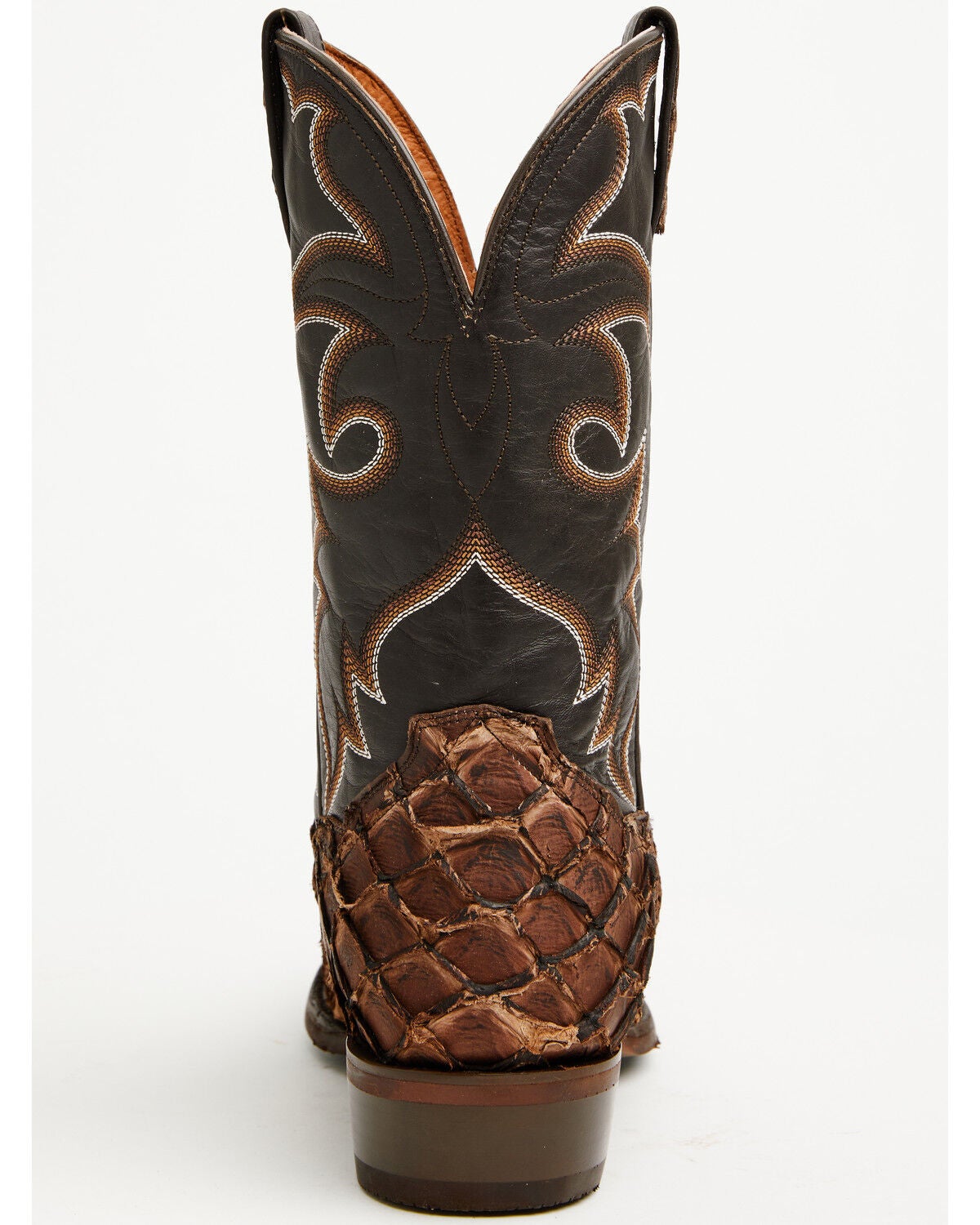 Image #5 - Dan Post Men's Exotic Pirarucu Western Boots - Round Toe, Chocolate, hi-res