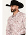 Image #2 - Cowboy Hardware Men's Floral Paisley Print Long Sleeve Snap Western Shirt, White, hi-res