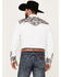 Image #4 - Scully Men's Embroidered Gunfighter Long Sleeve Snap Western Shirt, Steel, hi-res