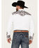 Image #5 - Scully Men's Embroidered Gunfighter Long Sleeve Snap Western Shirt, Steel, hi-res