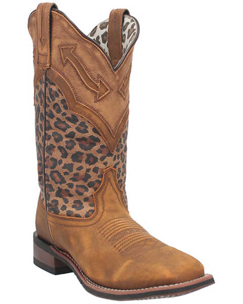 Laredo Women's Wild Arrow Western Boots - Broad Square Toe, Honey, hi-res