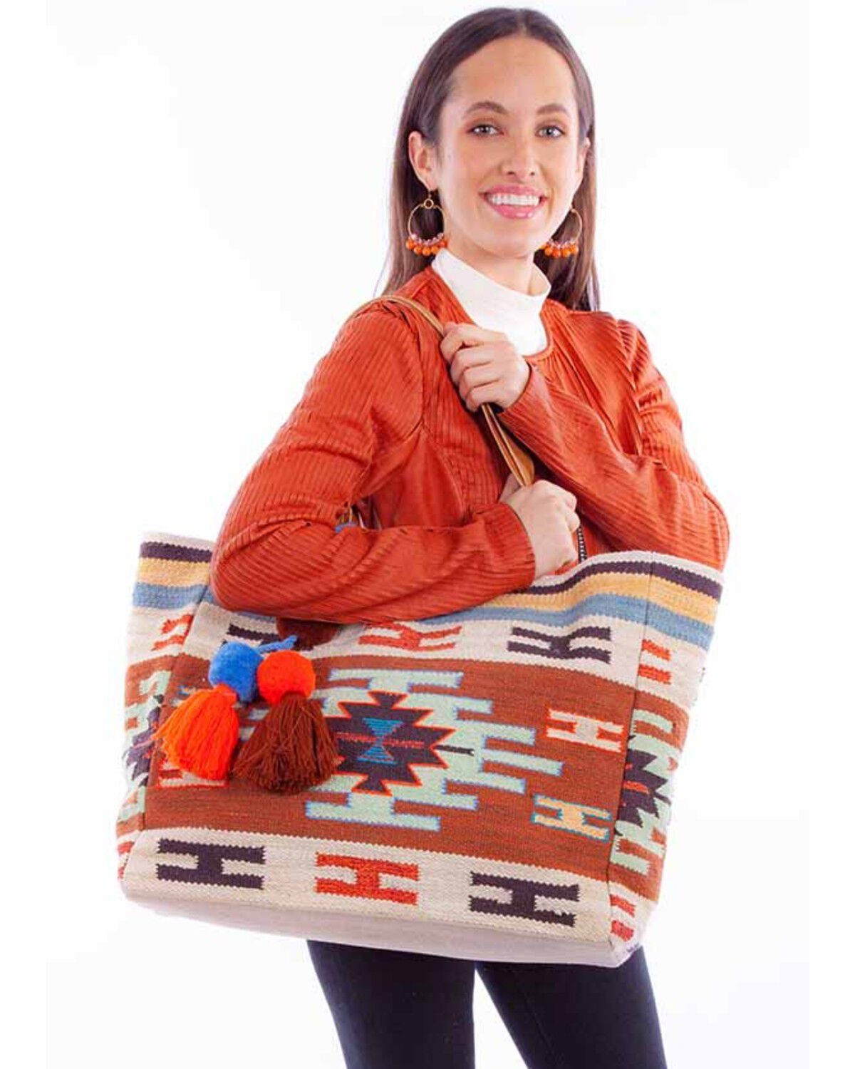 Scully Women's Woven Southwestern Print Tote, Multi, hi-res