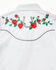 Image #4 - Rodeo Clothing Girls' Rose Horseshoe Embroidered Long Sleeve Pearl Snap Western Shirt, White, hi-res