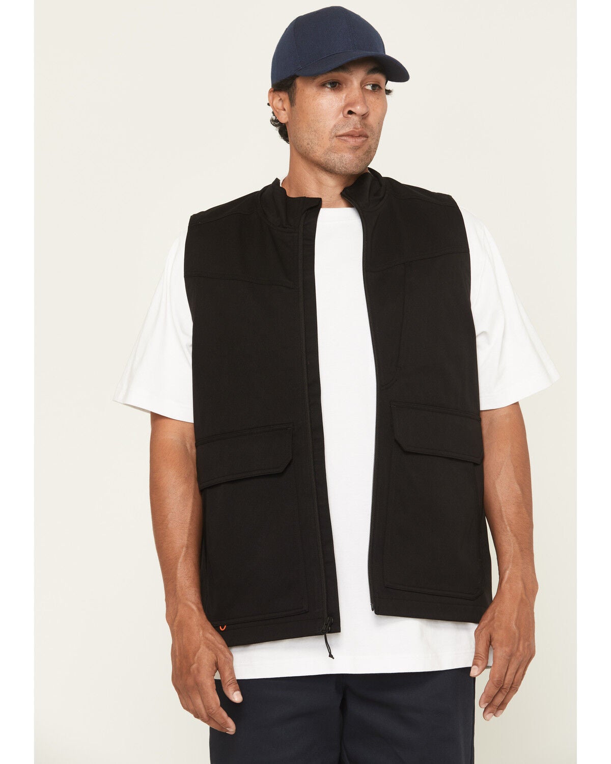 Hawx Men's Burr Solid Zip-Up Stretch Vest, Black, hi-res